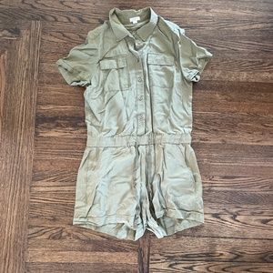 Cropped Green Jumpsuit